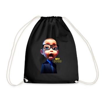 my boss with glasses He is a kind person - Drawstring Bag - black - Front