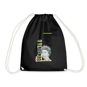 RIP Königin Elizabeth II., God Save the Queen, - Turnbeutel - Schwarz - Vorne