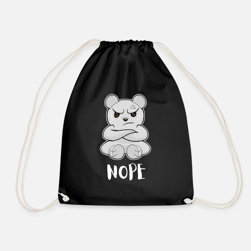 Nope Funny Lazy Polar Bear - Turnbeutel - Schwarz