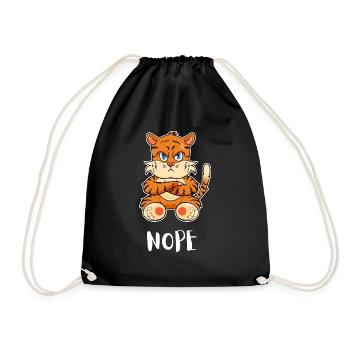 Non drôle de tigre paresseux - Sac de sport léger - noir - Devant