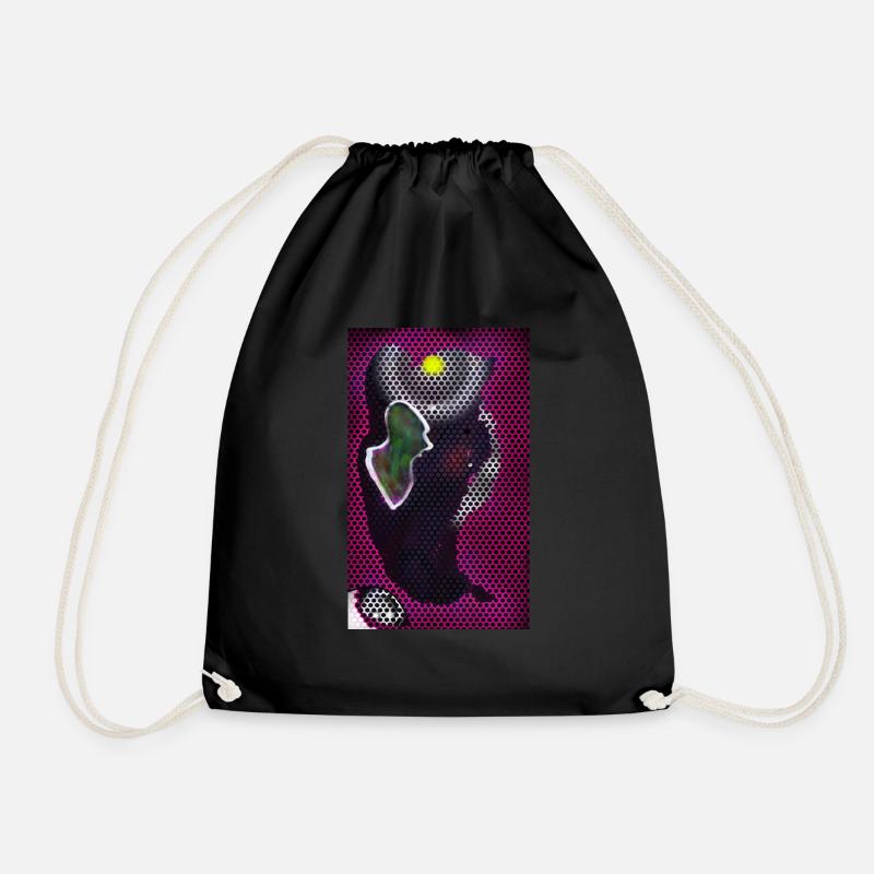 Man in the moonlight - Drawstring Bag - black