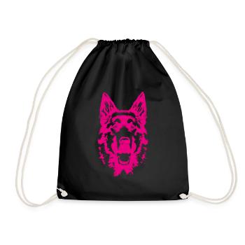 German Shepherd Dog breed dog sport dogs - Drawstring Bag - black - Front