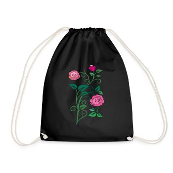 Roses, Garden - Drawstring Bag - black - Front