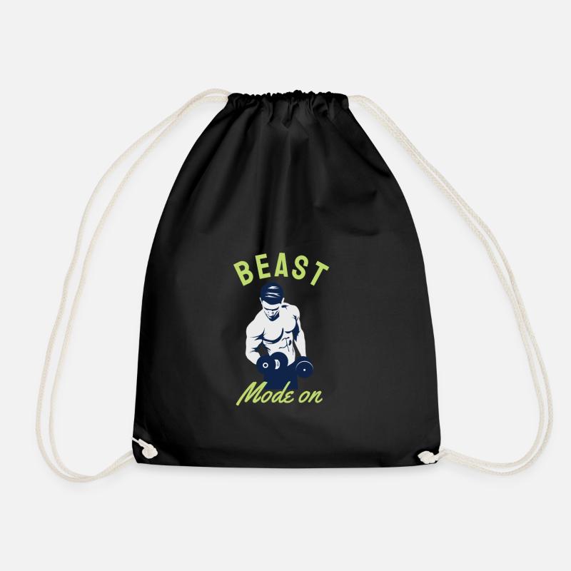 New Design Beast - Mode ON - Drawstring Bag - black