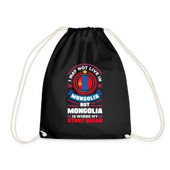 Mongolian Mongolia Mongolian Flag Quote - Drawstring Bag - black - Front