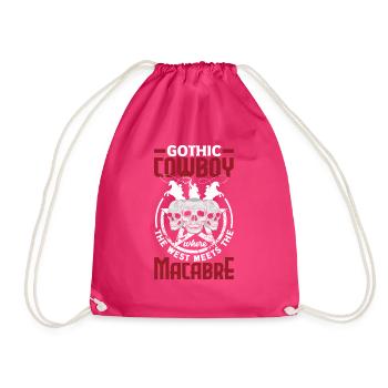 Gothic cowboy where the West meets the macabre - Drawstring Bag - fuchsia - Front
