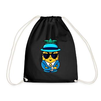 Pineapple Gangster Mafia Kawaii Design - Sac de sport léger - noir - Devant