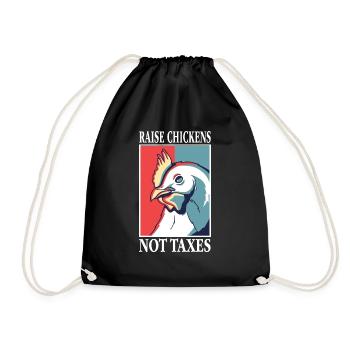 Libertarian Raise Chickens Not Taxes Ranch - Drawstring Bag - black - Front