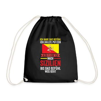 Sizilianer Sizilianisch Sizilien - Turnbeutel - Schwarz - Vorne