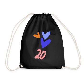 20. 20 ANS. 20e ANNIVERSAIRE. ANNIVERSAIRE 20 ANS. - Sac de sport léger - noir - Devant