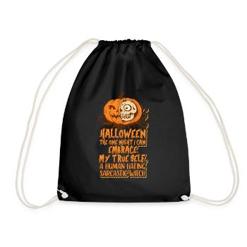 This Is My Human Costume Human Hating Anti-Social - Drawstring Bag - black - Front