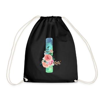 Lettre I watercolor - Sac de sport léger - noir - Devant
