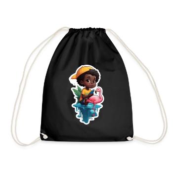 Jeune flamant rose Fan ami cadeau - Sac de sport léger - noir - Devant