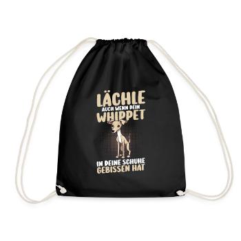 Hund Whippet - Turnbeutel - Schwarz - Vorne