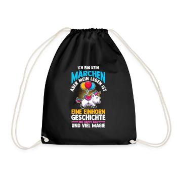Unicorn - Drawstring Bag - black - Front