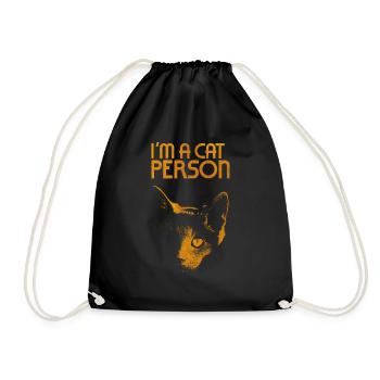 I'm a cat person - Drawstring Bag - black - Front