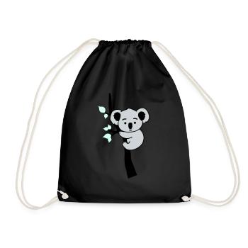 Koala Ours Bande Dessinée Arbre - Sac de sport léger - noir - Devant