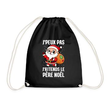 J'Peux Pas J'attends Le Père Noël Joyeux Noel - Sac de sport léger - noir - Devant