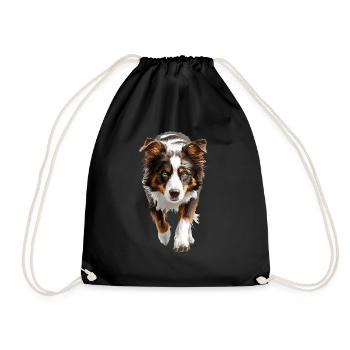 Australischer Schäferhund - Turnbeutel - Schwarz - Vorne