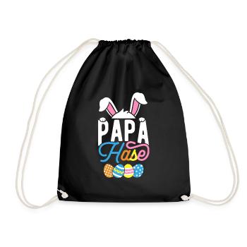 Papa Rabbit - Drawstring Bag - black - Front