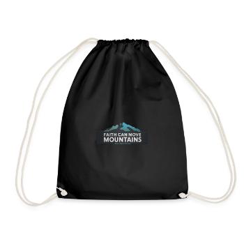 Faith Can Move Mountains Christian Men - Drawstring Bag - black - Front