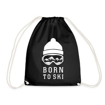 BORN TO SKI - Turnbeutel - Schwarz - Vorne