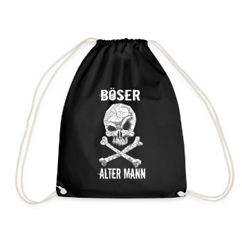 Böser Alter Mann Totenkopf - Turnbeutel - Schwarz - Vorne