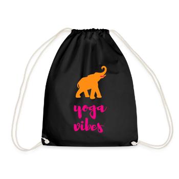 Yoga Vibes Elephant Meditation Quotes India - Drawstring Bag - black - Front