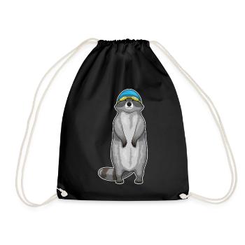 Été pour la baignée de natation des ratons laveurs - Sac de sport léger - noir - Devant