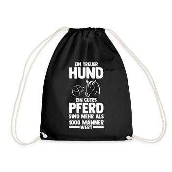 Hunde Hundemama Pferdemama Mama Pferde - Turnbeutel - Schwarz - Vorne