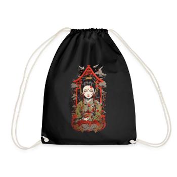 Oni Démon Streetwear Japon Art Style Design Rétro - Sac de sport léger - noir - Devant
