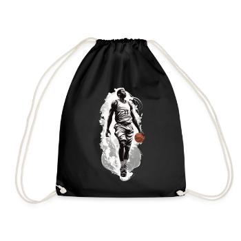 Basketball Dribbling Dynamik Streetwear Design - Turnbeutel - Schwarz - Vorne
