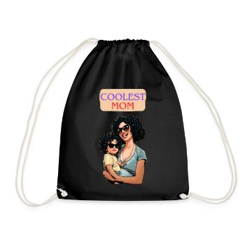 COOLEST MOM MUM cool mutter mama - Turnbeutel - Schwarz - Vorne