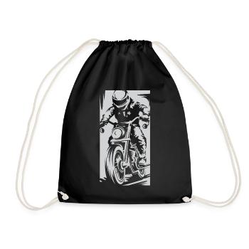 Motorrad Racing Caferacer Streetfighter Biker Icon - Turnbeutel - Schwarz - Vorne