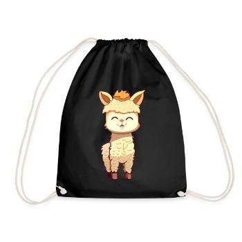 Alpaca - Drawstring Bag - black - Front