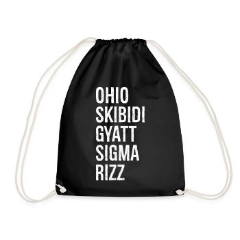 Ohio Skibidi Gyatt Sigma Rizz - Drawstring Bag - black - Front