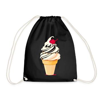 Eiscreme Tüte Grafik - Drawstring Bag - black - Front