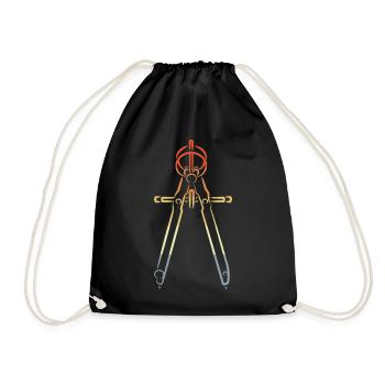 Zirkel Vintage Look - Turnbeutel - Schwarz - Vorne