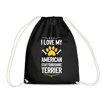 I Love My American Staffordshire - Turnbeutel - Schwarz - Vorne