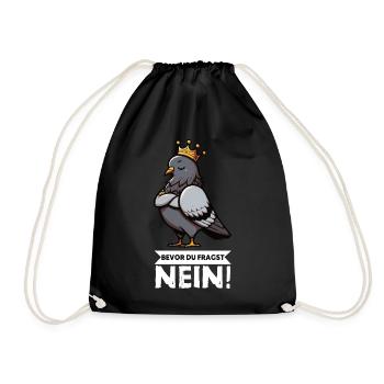 Before you ask: pigeons, fanciers, birds - Drawstring Bag - black - Front