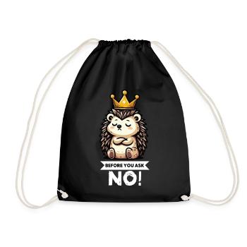 Before You Ask Hedgehog Hedgehog Lover Hedgehog Stinger - Drawstring Bag - black - Front