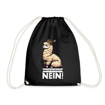Before you ask No Alpaca llama alpaca owner - Drawstring Bag - black - Front