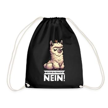 Before you ask No Alpaca llama alpaca owner - Drawstring Bag - black - Front