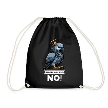 Before You Ask African Grey Parrot Parrot Parrot Holder - Drawstring Bag - black - Front