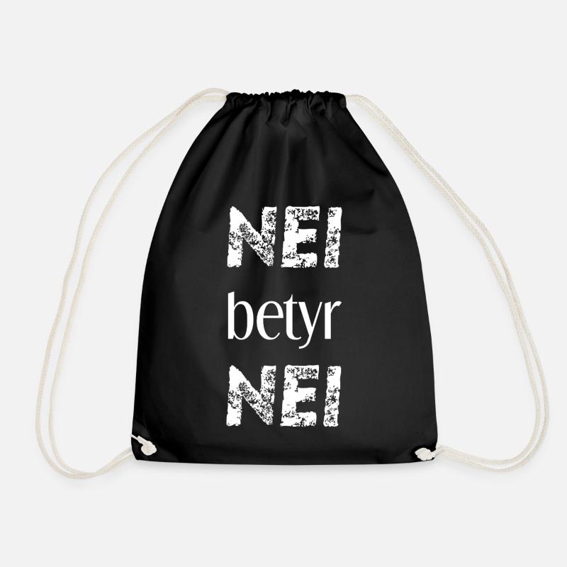 Nei betyr nei Norwegisch Geschenkidee Feminismus - Turnbeutel - Schwarz