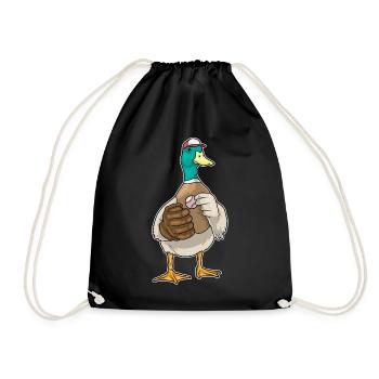 Duck Baseball Baseball Glove Sport - Drawstring Bag - black - Front