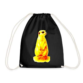 Meerkat design by artdee - Drawstring Bag - black - Front
