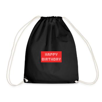 ALLES GUTE ZUM GEBURTSTAG. ALLES GUTE ZUM GEBURTSTAG. JAHRESTAG. - Turnbeutel - Schwarz - Vorne