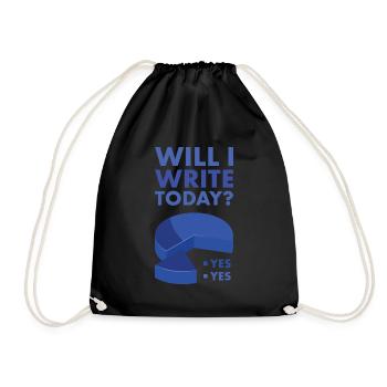 Writer Will I Write Today - Drawstring Bag - black - Front