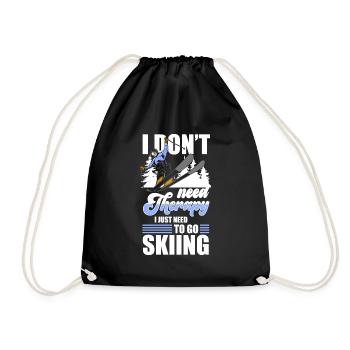 Ski Ski Holiday Ski instructor Ski slope - Drawstring Bag - black - Front